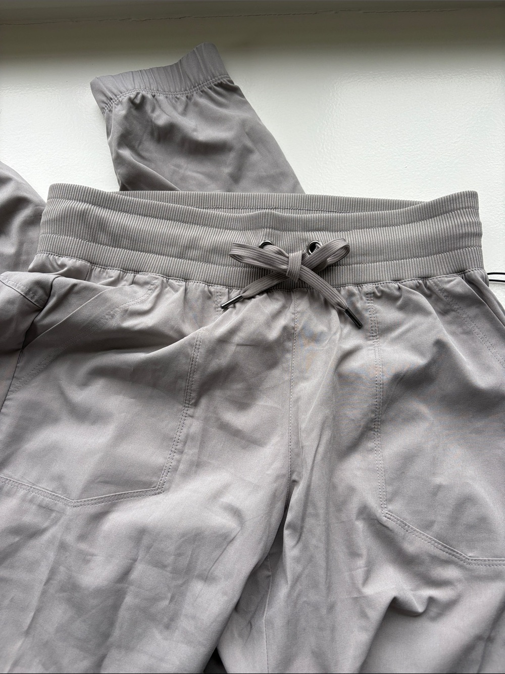 Women’s Grey Drawstring Jogger Pants - Lightweight Comfort - Picture 2 of 3
